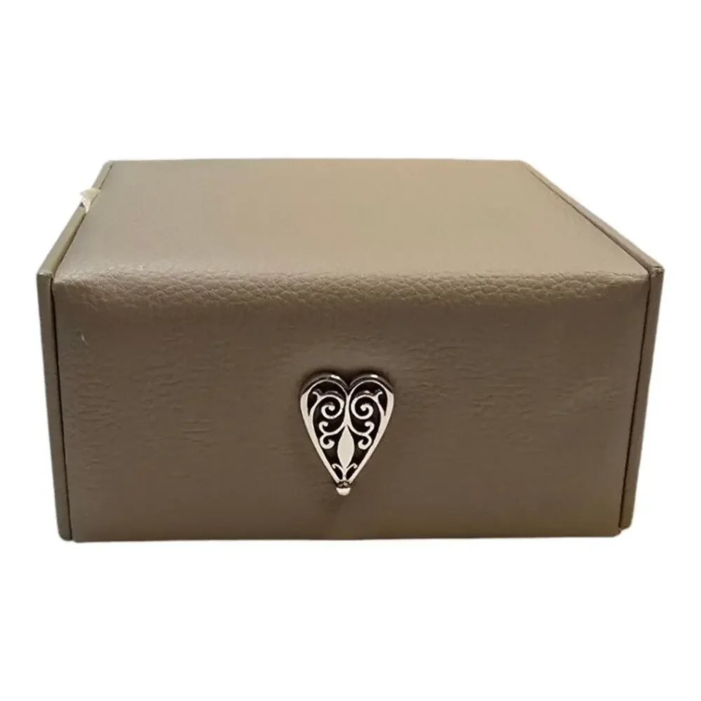 Brighton Follow Your Heart Two Tier Small Leather Jewelry Organizer Box New